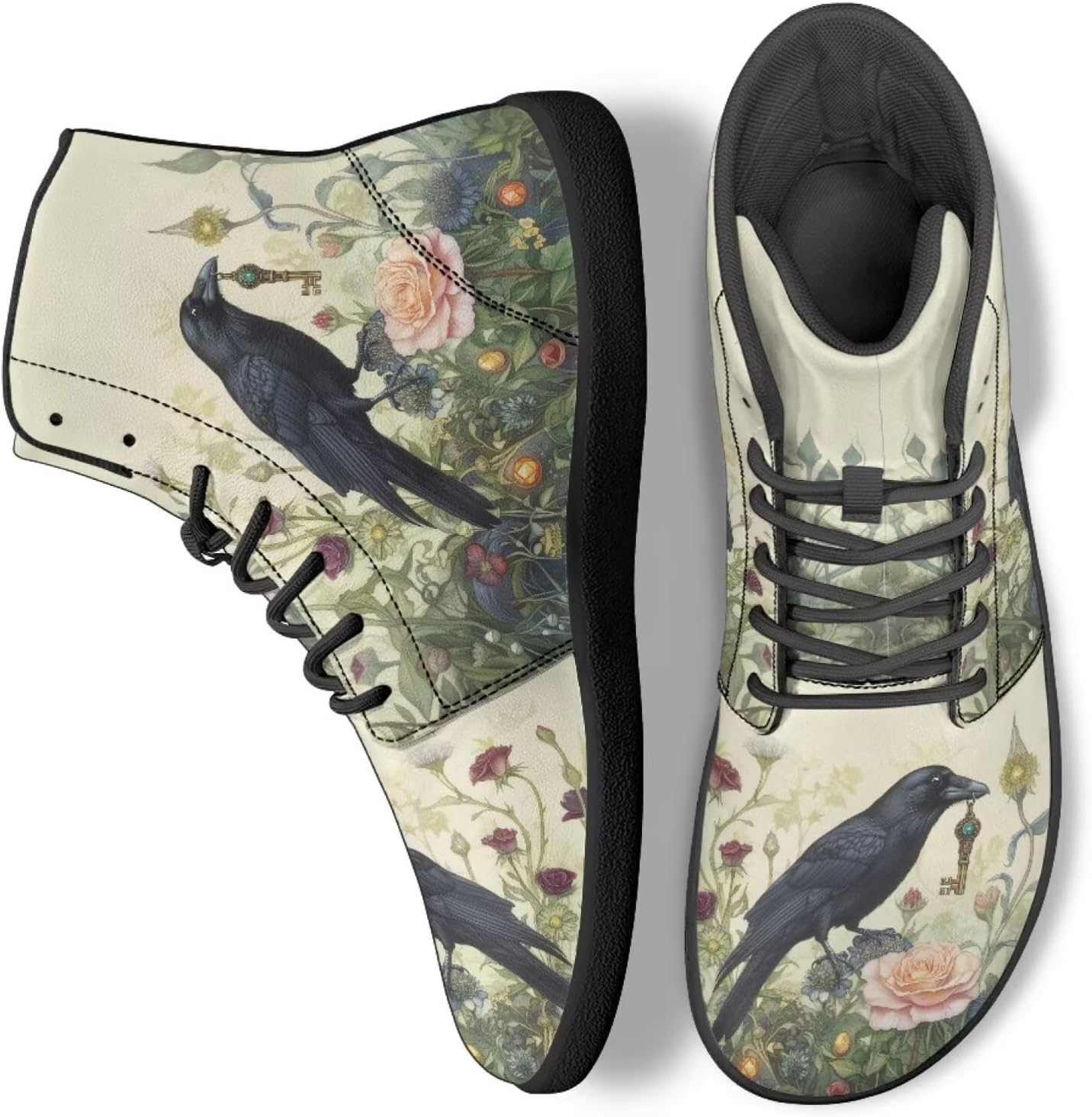 

Кроссовки Binienty с широкой колодкой, модные, женские и мужские, высокие, минималистичные, для босой ноги, легкие, для бега, Crow Floral