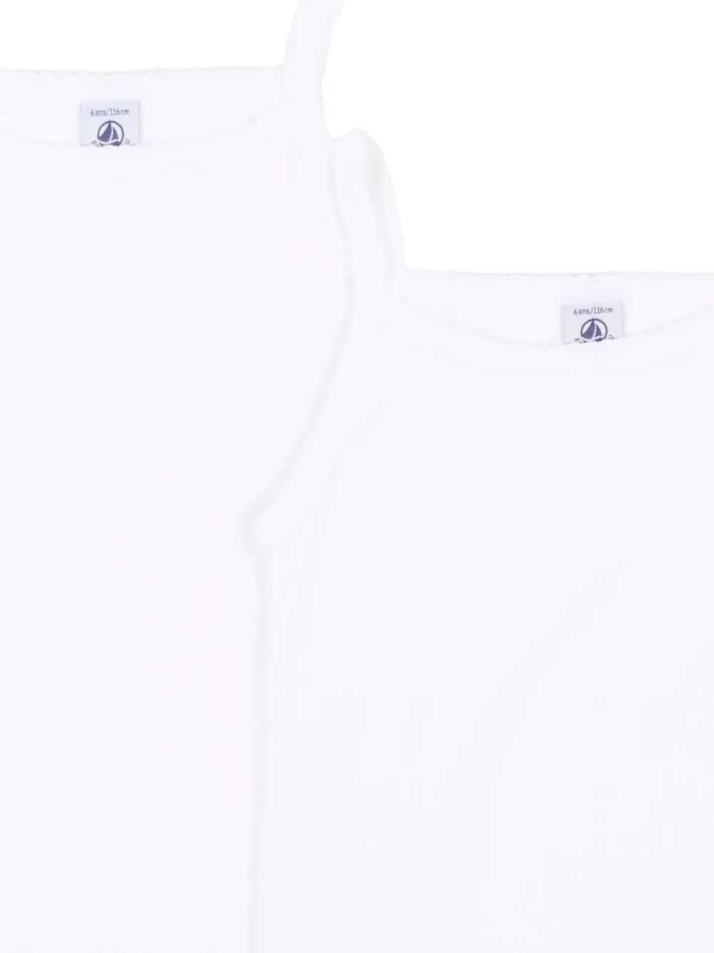 Комплект из двух хлопковых маек Petit Bateau, белый — фото 3