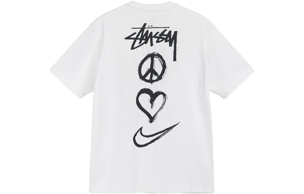 Футболка x stussy peace love swoosh t-shirt 'white' Nike, мультиколор — фото 2