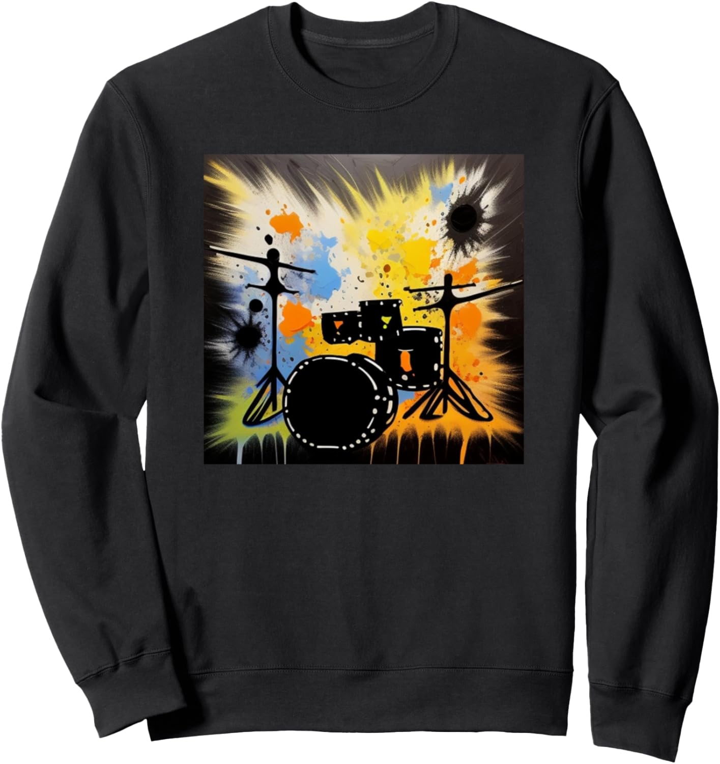

Толстовка с силуэтом барабанщика в разноцветном исполнении Drums Music Art Men | Women Kids Boys Girls Gift
