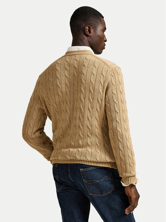 Кардиган regular fit 710890548006 Polo Ralph Lauren, бежевый — фото 3
