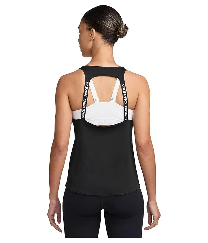 Топ Nike Pro Dri-FIT Tank Top, Black/White — фото 2