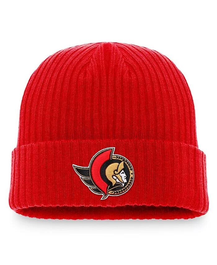 

Мужская красная вязаная шапка с манжетами и манжетами с логотипом Ottawa Senators Core Primary Fanatics