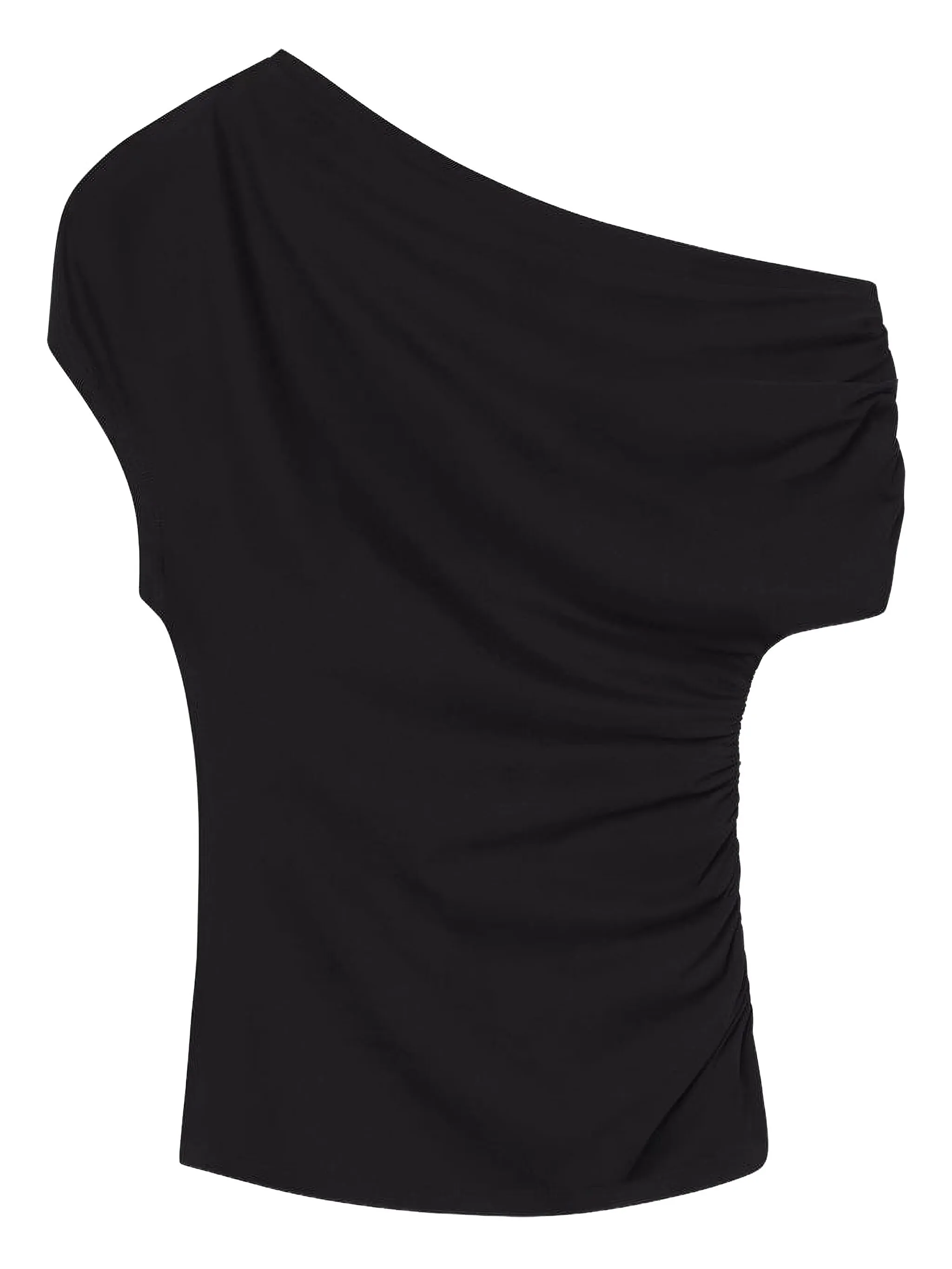 

Футболка на одно плечо со сборками A.L.C., черный