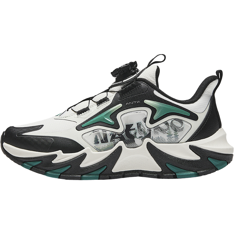 

Flame 5 0 легкие амортизирующие низкие детские повседневные кроссовки белый черный для подростков Antakids, айвори белый/черный/Snow зеленый