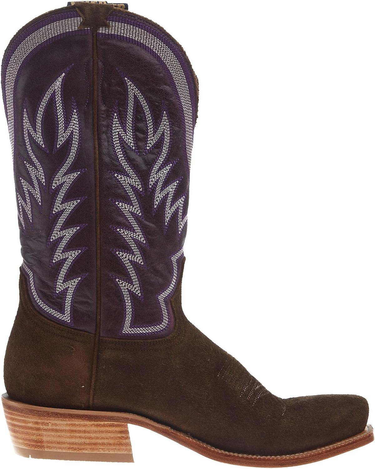 Ковбойские сапоги Hyer Mens Culver Black Roughout 13 in Grass Vintage Goat Top, Chestnut/Eggplant — фото 3