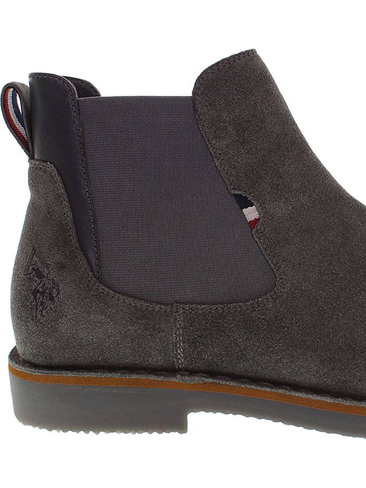 U.S. Polo Assn. Кожаные ботинки челси антрацитового цвета — фото 4