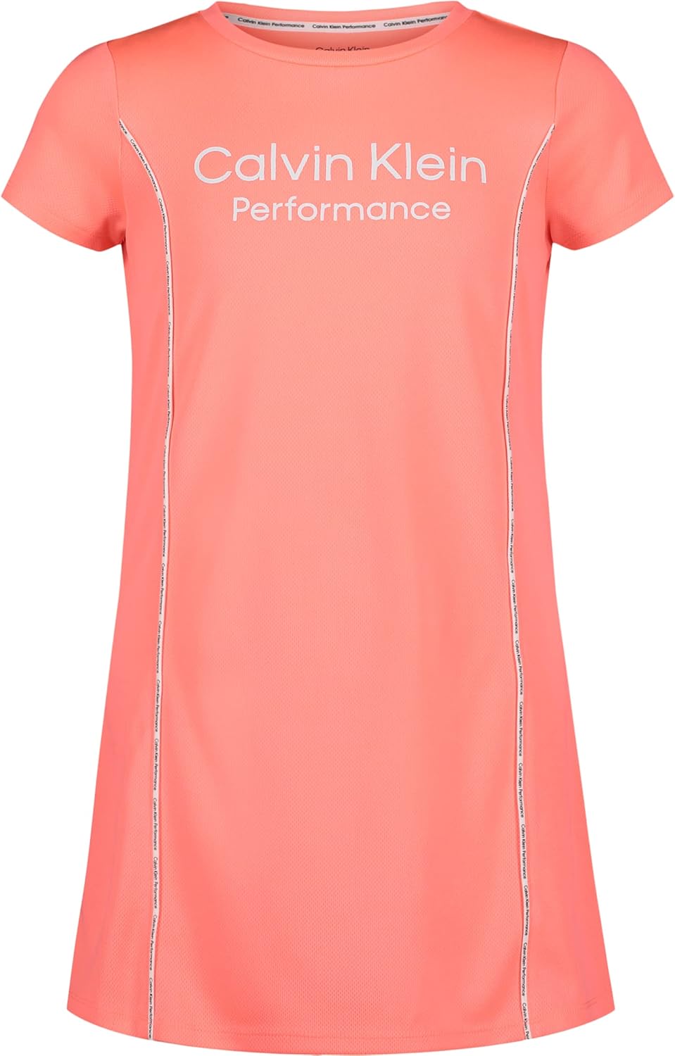 

Платье для девочек Calvin Klein, надеваемое вручную, с круглым вырезом и логотипом., Jolt Pink Logo