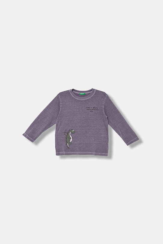 

Детская хлопковая кофта с длинным рукавом United Colors Of Benetton, фиолетовый