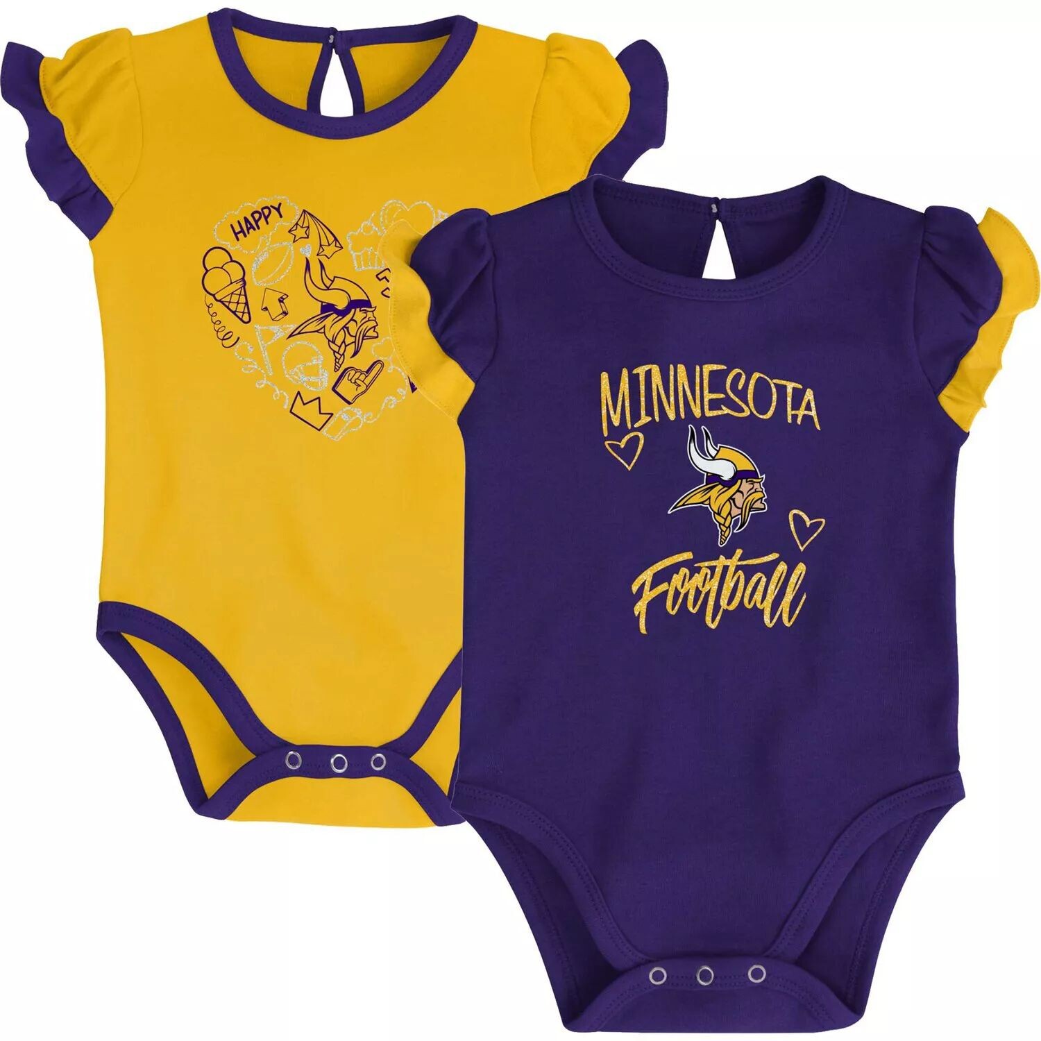 

Комплект боди Minnesota Vikings Too Much Love фиолетового/золотого цвета для новорожденных и младенцев, состоящий из двух частей Outerstuff, Фиолетовый, Комплект боди Minnesota Vikings Too Much Love фиолетового/золотого цвета для новорожденных и младенцев