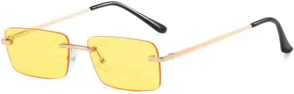 

Солнцезащитные очки с защитой от УФ-излучения UV400 | Панковские, без оправы, розово-голубые | Линзы конфетных цветов для занятий спортом на открытом воздухе и вождения DSVIGF, Gold Yellow