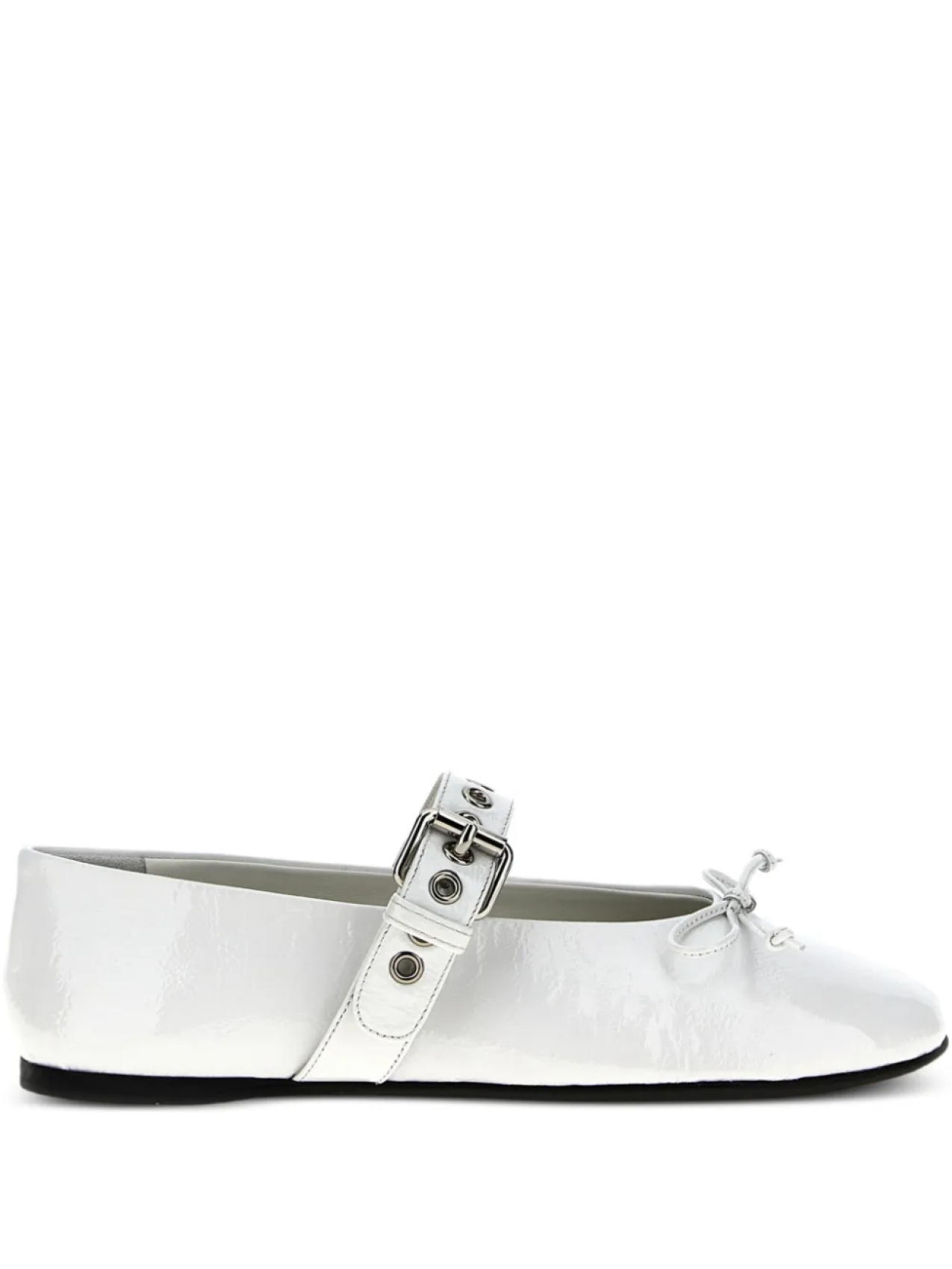 Балетки из лакированной кожи Miu Miu, белый