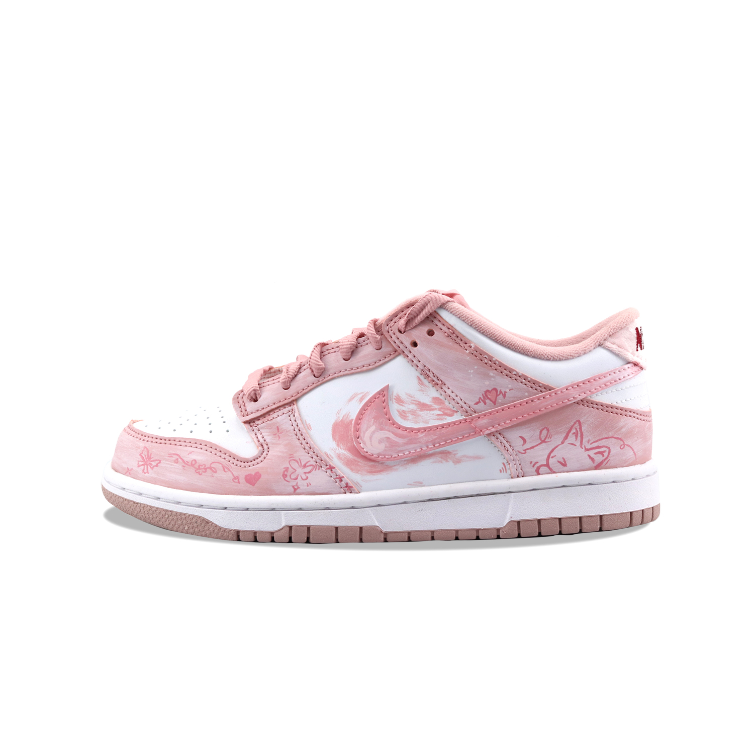 Nike Пинк вельветовые кроссовки dunk с амортизацией, износостойкие низкие детские скейтбординг обувь розовые для подростков — фото 2