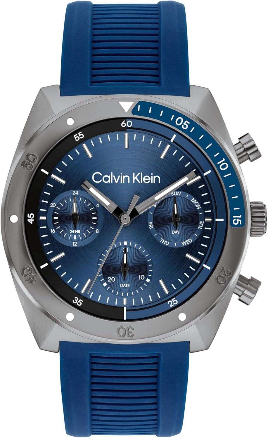 

Мужские часы Calvin Klein CK Flex - 42 мм, многофункциональные - спортивный браслет из нержавеющей стали - водонепроницаемость до 50 метров - премиальные модные часы с ярким дизайном - подарок для него, Blue