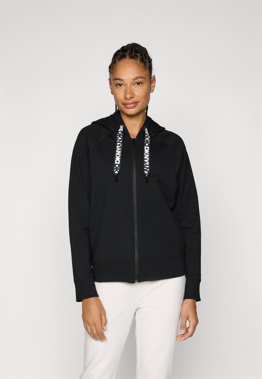 

Толстовка DKNY TWO TONE LOGO DRAWCORD ZIP HOODIE, Black