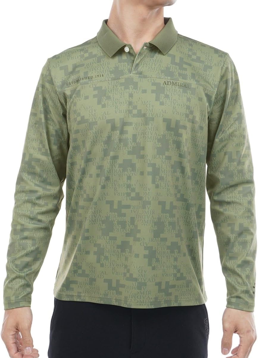 

Мужская классическая поло-рубашка Admiral GOLF Mosaic Camouflage с длинными рукавами и флисовой подкладкой, хаки