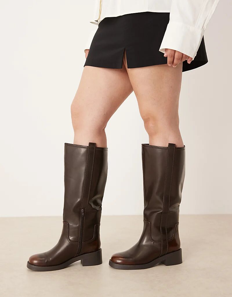 Массивные ботинки Curve Conan от ASOS DESIGN шоколадного цвета