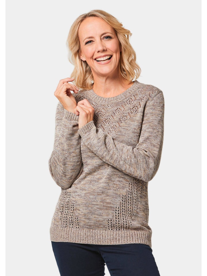 

Свитер с мерцающей пряжей цвета кэмел/меланж GOLDNER