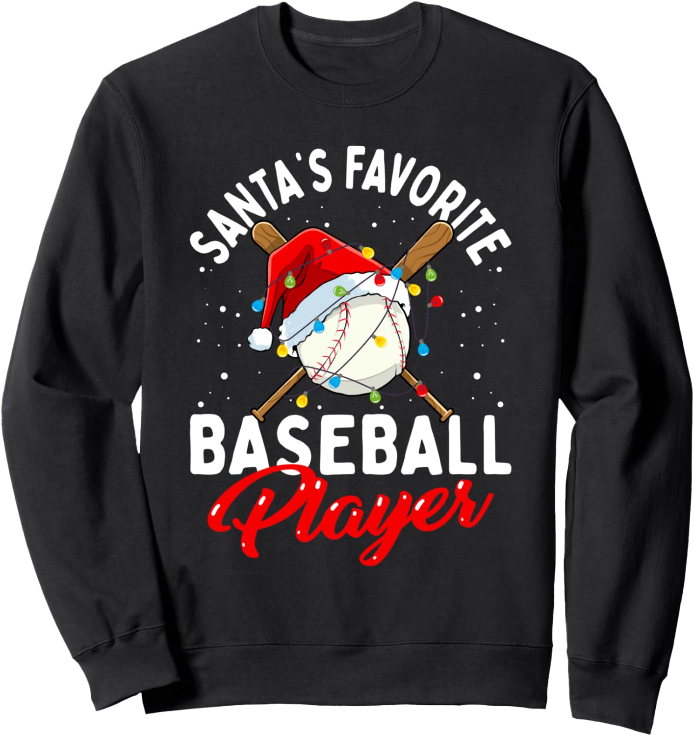 

Забавная рождественская толстовка с изображением любимого бейсболиста Санты для мужчин и мальчиков Merry Xmas Funny Family Matching Christmas Gifts, черный