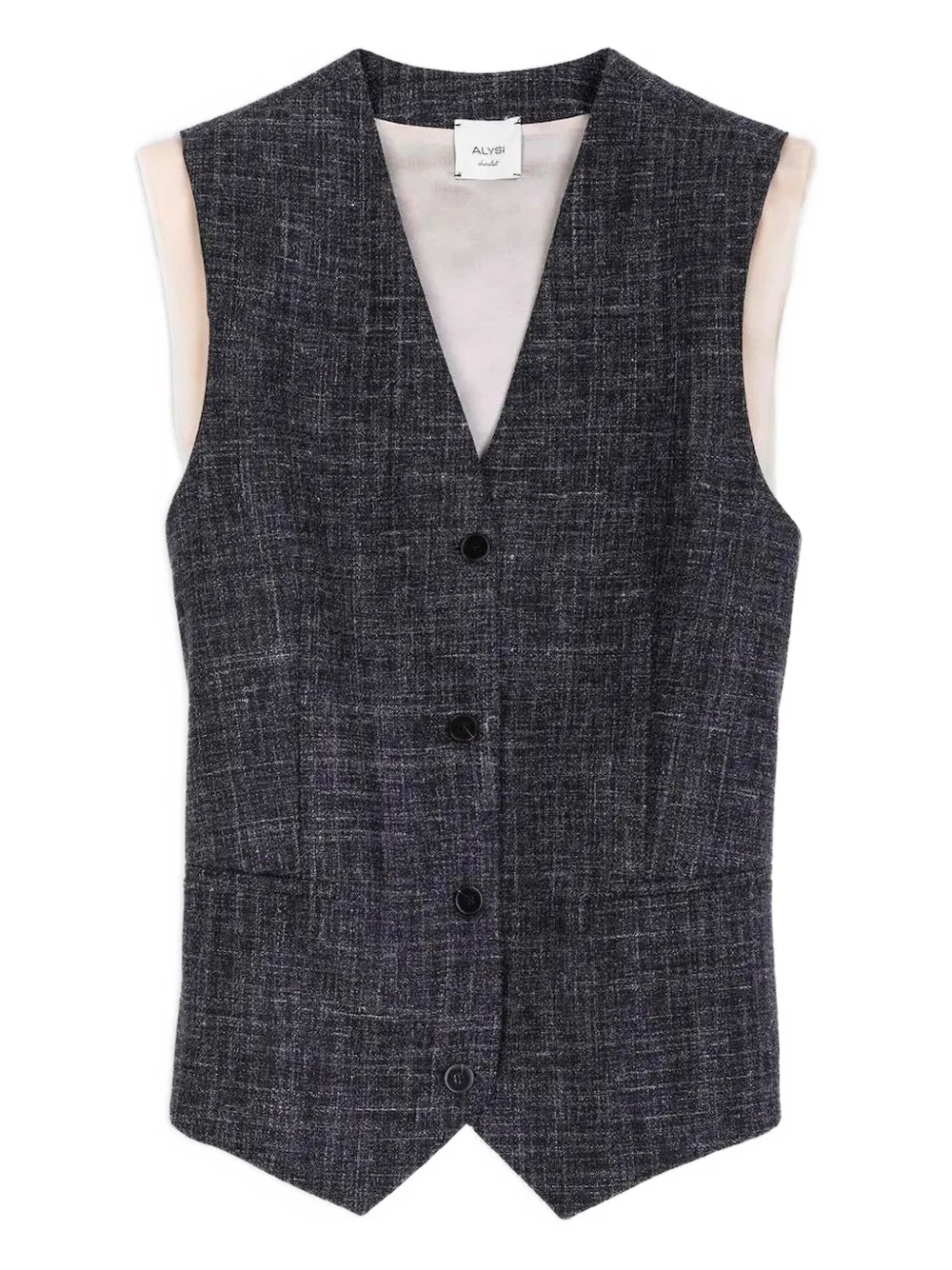 

Жилет на пуговицах с V-образным вырезом Alysi, серый