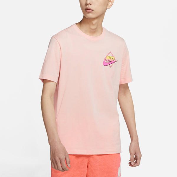 Футболка sportswear back printing sports short sleeve orange Nike, оранжевый — фото 4