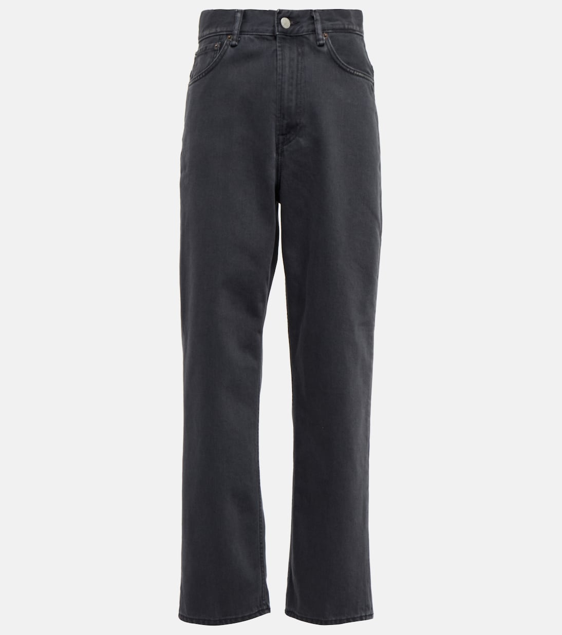 

Укороченные джинсы прямого кроя из хлопка с высокой талией Acne Studios, Dark Grey