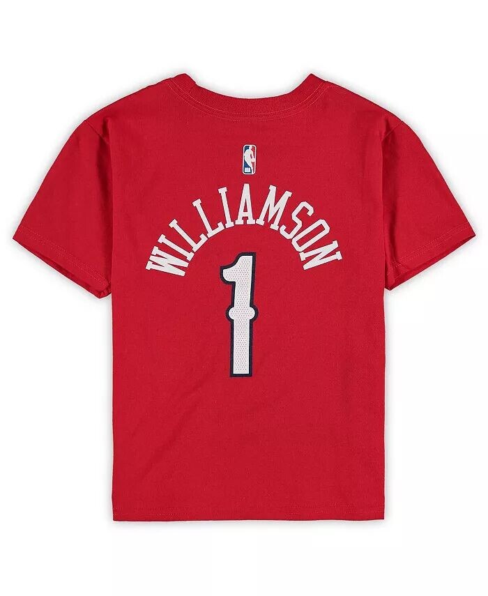 Красная футболка Zion Williamson New Orleans Pelicans Statement Edition для мальчиков и девочек дошкольного возраста с именем и номером Jordan — фото 4