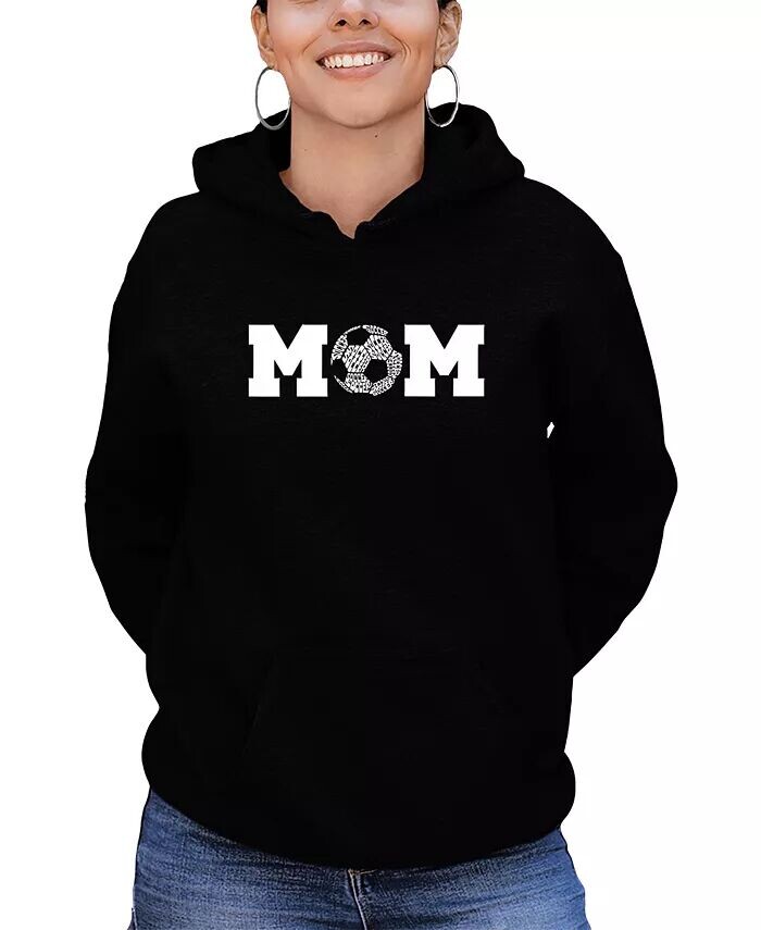

Женская толстовка с капюшоном Soccer Mom Word Art LA Pop Art, черный