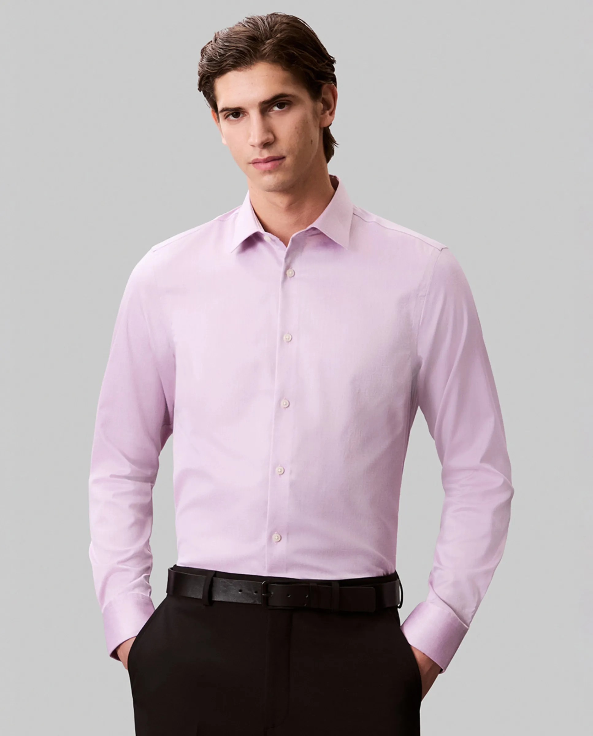 

Мужская классическая рубашка с каркасом Calvin Klein, сиреневый