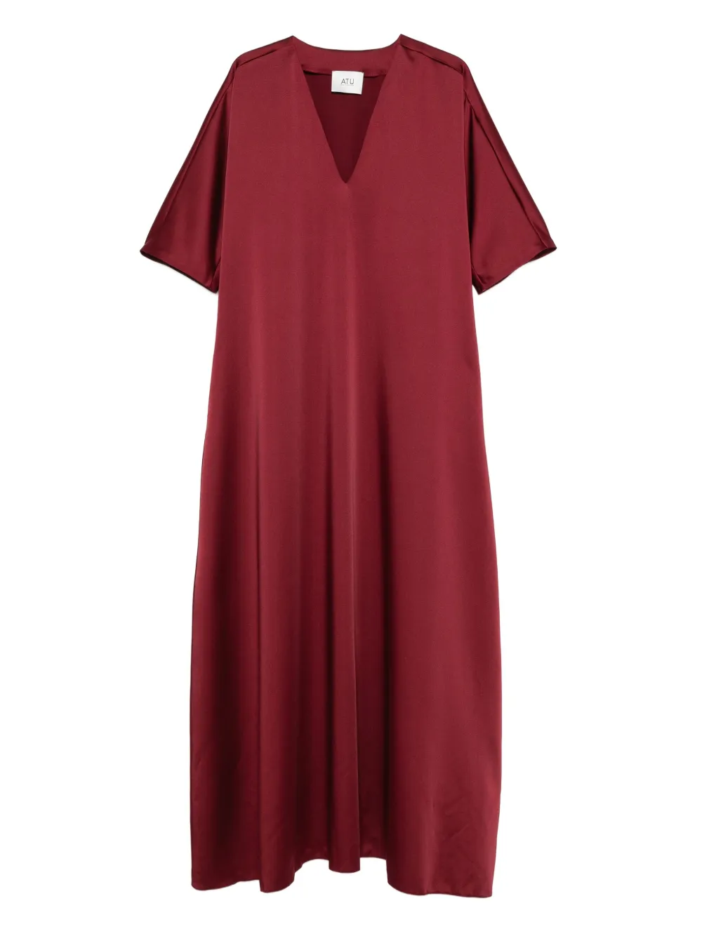 

Атласное платье макси с v-образным вырезом Atu Body Couture, красный
