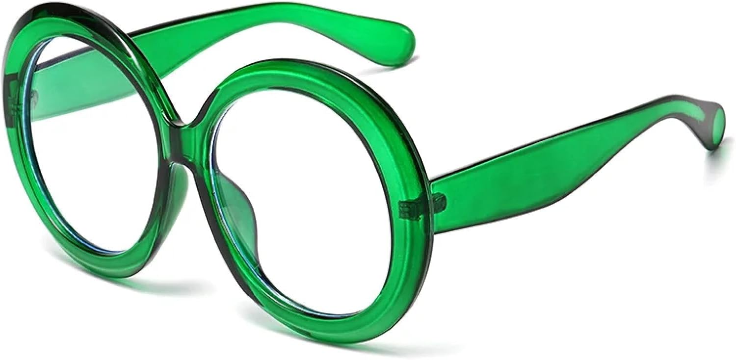 

Винтажные большие круглые солнцезащитные очки для женщин, коричневый градиент, увеличенного размера, модные, роскошные, с зеркальным покрытием и прозрачными линзами TVTBBVV, Green Clear