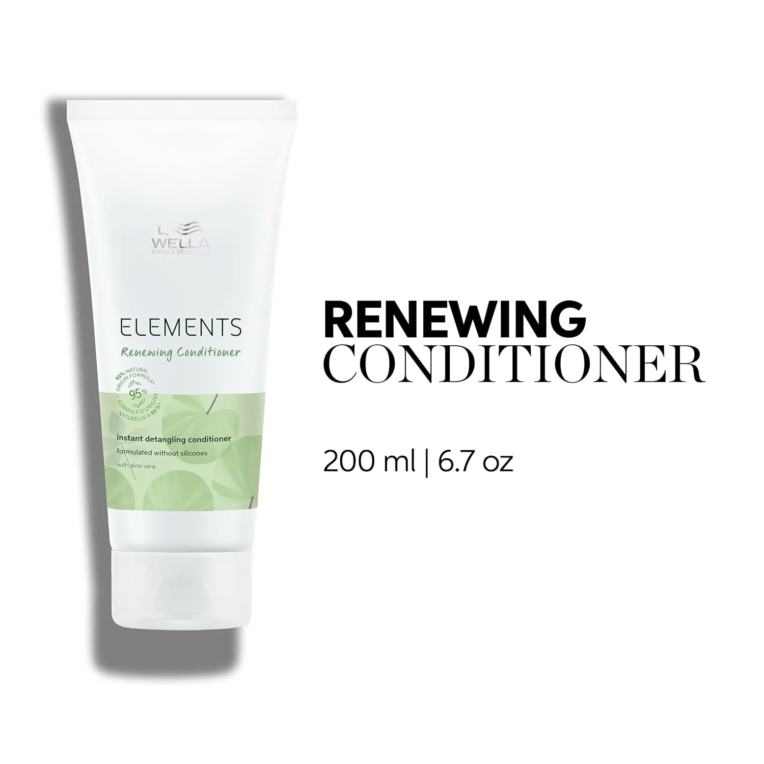 Мягкий восстанавливающий кондиционер Wella Professionals Elements | Мягкий, без силикона | Мгновенно распутывает волосы | Подходит для всех типов волос 198 мл (1 шт.) — фото 2