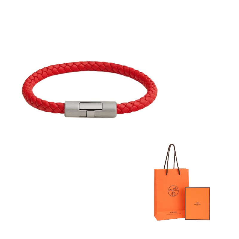 

HERMES Браслет Puzzle H для мужчин, сердце, красный/серебристый