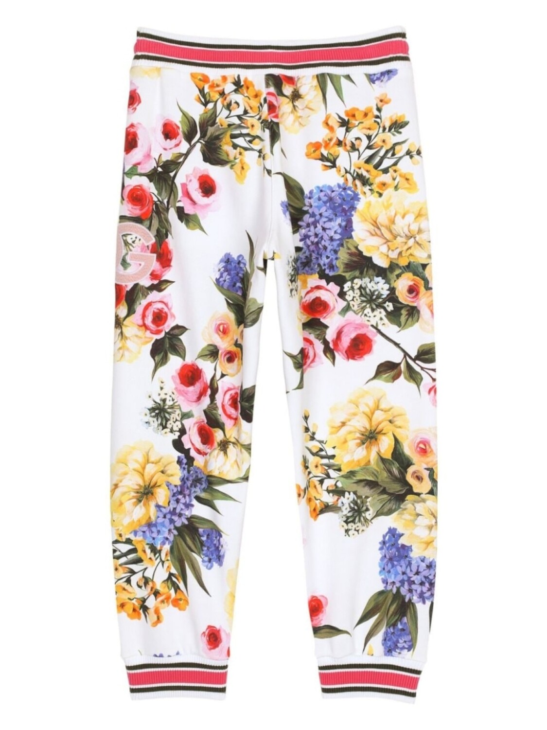 Dolce & Gabbana спортивные брюки с цветочным принтом, белый — фото 2