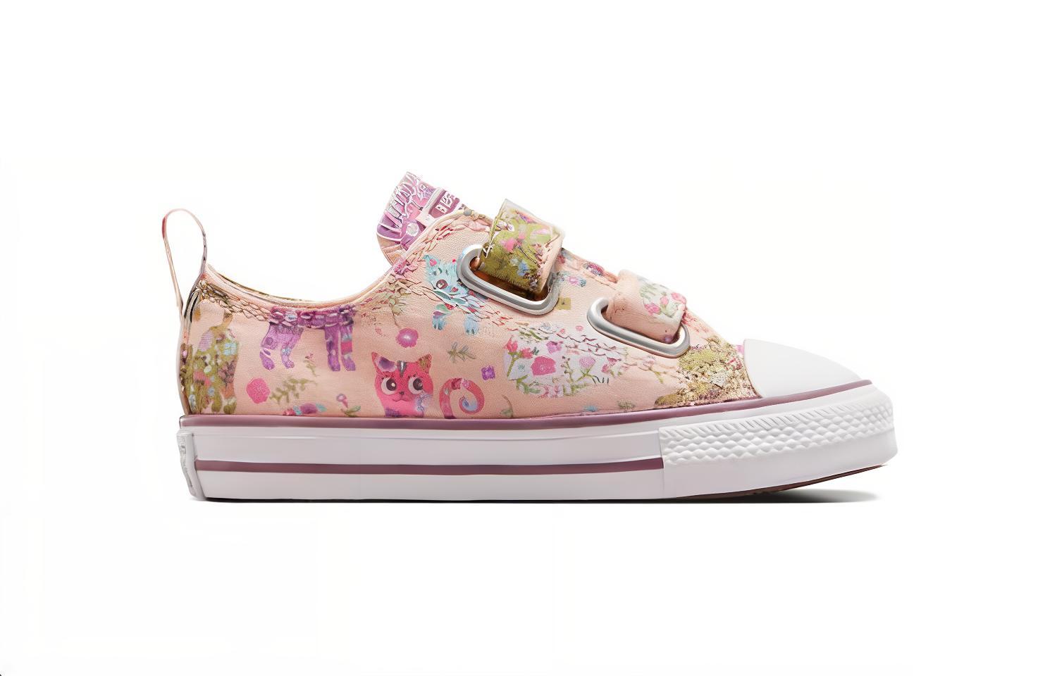 Низкие износостойкие кроссовки All Star 2V для малышей с амортизацией. Для младенцев и малышей. Converse, розовый/белый — фото 2