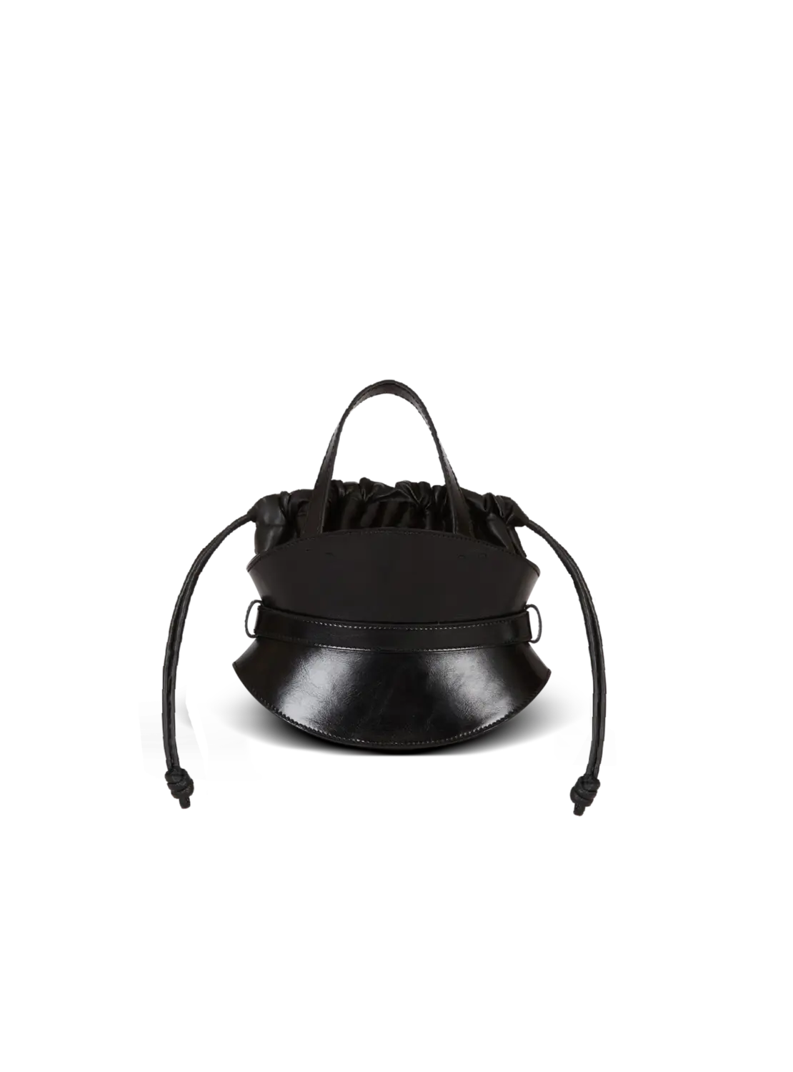 Мини-сумка Shuffle из телячьей кожи Balmain, белый/черный — фото 4