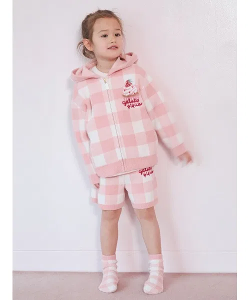 Шорты kids Airy Moco в клетку, Jelly Pique, розовые — фото 3