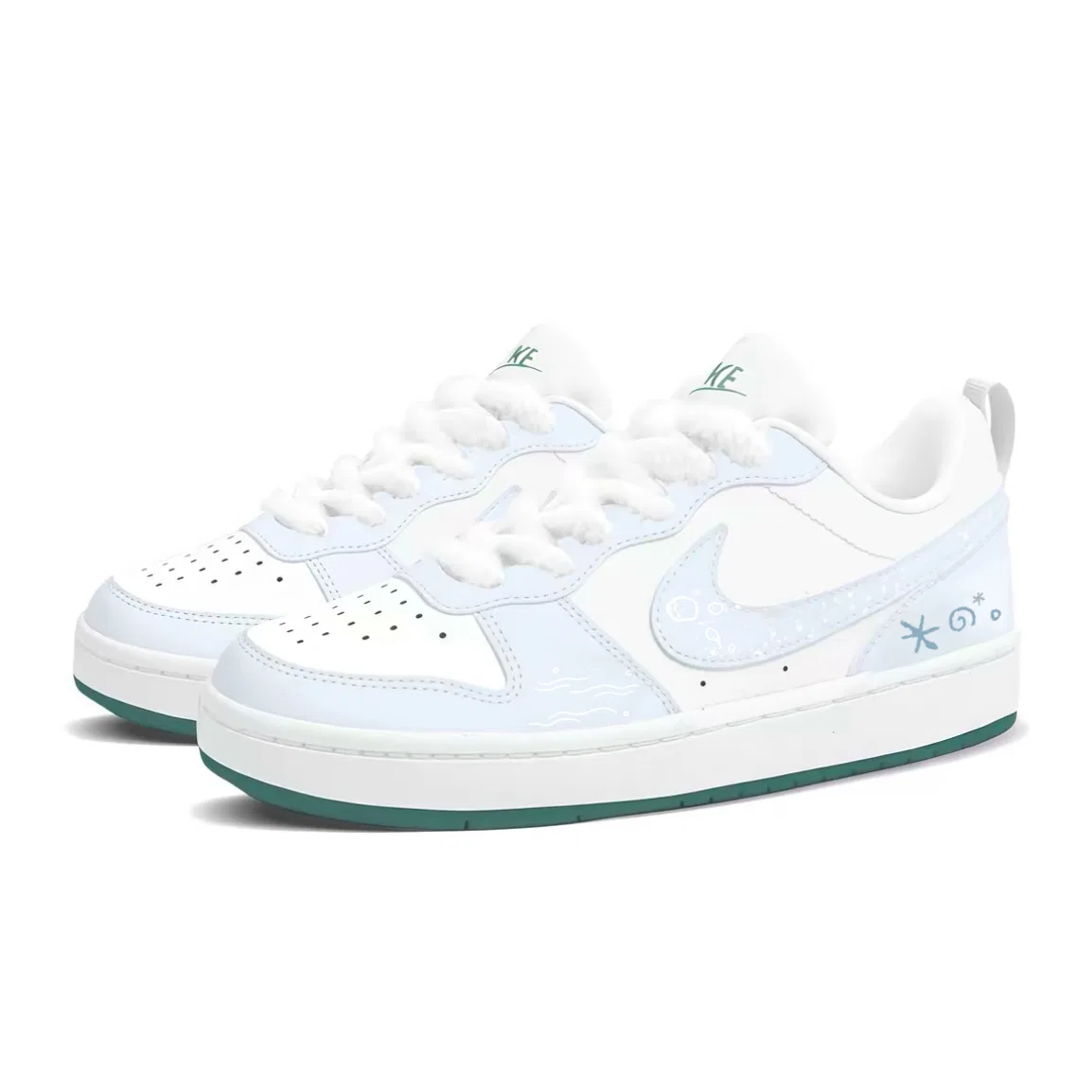 Кроссовки скейтбординг Nike Court Borough Kids Light Ice Blue — фото 4