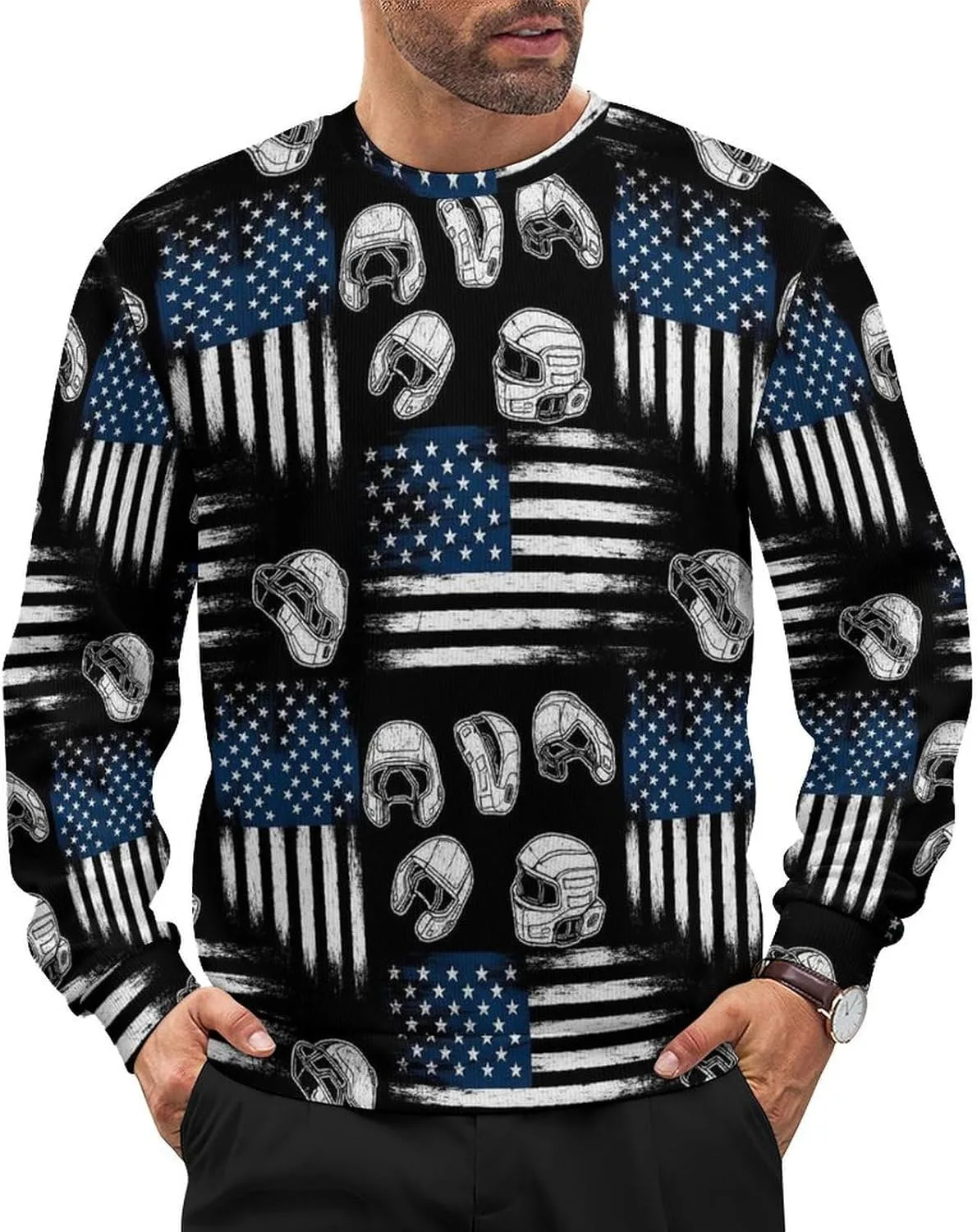 

Мужской свитер-пуловер свободного кроя VAFZASC