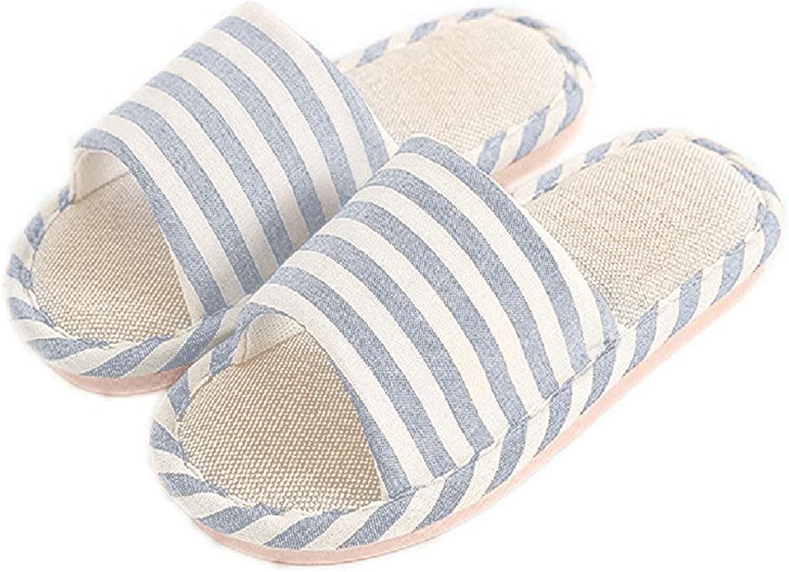 

Женские и мужские удобные повседневные хлопковые и льняные тапочки AioTio APIKA для использования в помещении, светло-голубой