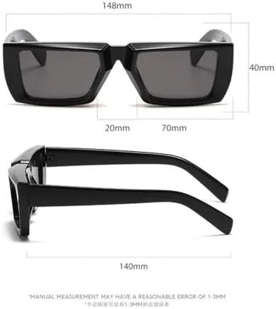 

Солнцезащитные очки в тонкой оправе для женщин, модный тренд, стиль стимпанк, мужские винтажные прямоугольные солнцезащитные очки в стиле панк MTZJH, X-c3-black