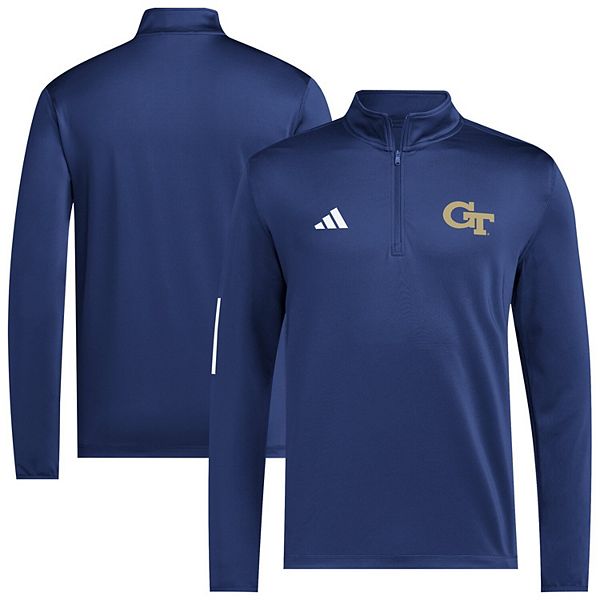 Мужская полузастегивающаяся куртка для гольфа navy georgia tech yellow jackets Adidas