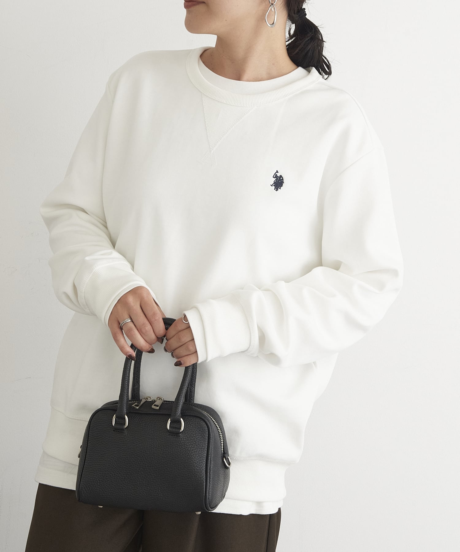 Толстовка US POLO ASSN./One-Point Logo Double-Face с трехниточной строчкой ST. U.S. Polo Assn., WHT — фото 2