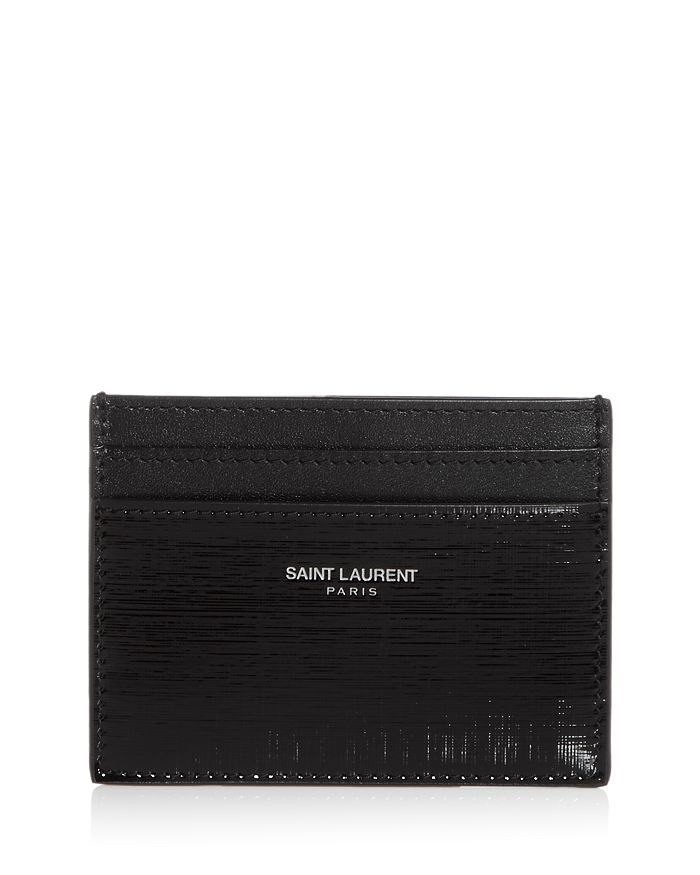 

Кожаный футляр для карт Saint Laurent, черный
