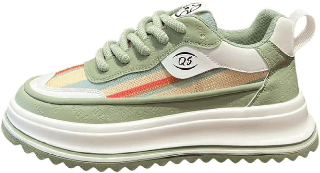 

Кроссовки Lexamen Mens с цветными блоками, низкие, повседневные, с увеличенной платформой, дышащие и удобные для ходьбы, для мужчин, зеленый