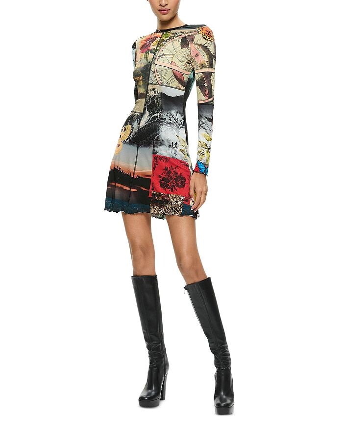 

Платье со вставками Alice and Olivia Delora, мультиколор