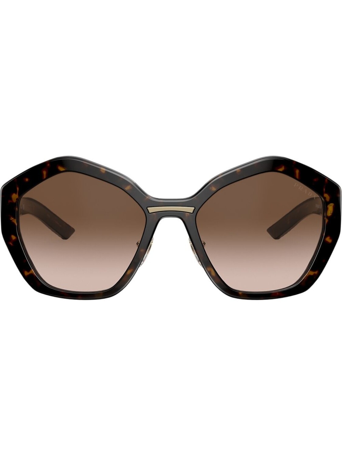 

Солнцезащитные очки в массивной геометричной оправе Prada Eyewear, коричневый