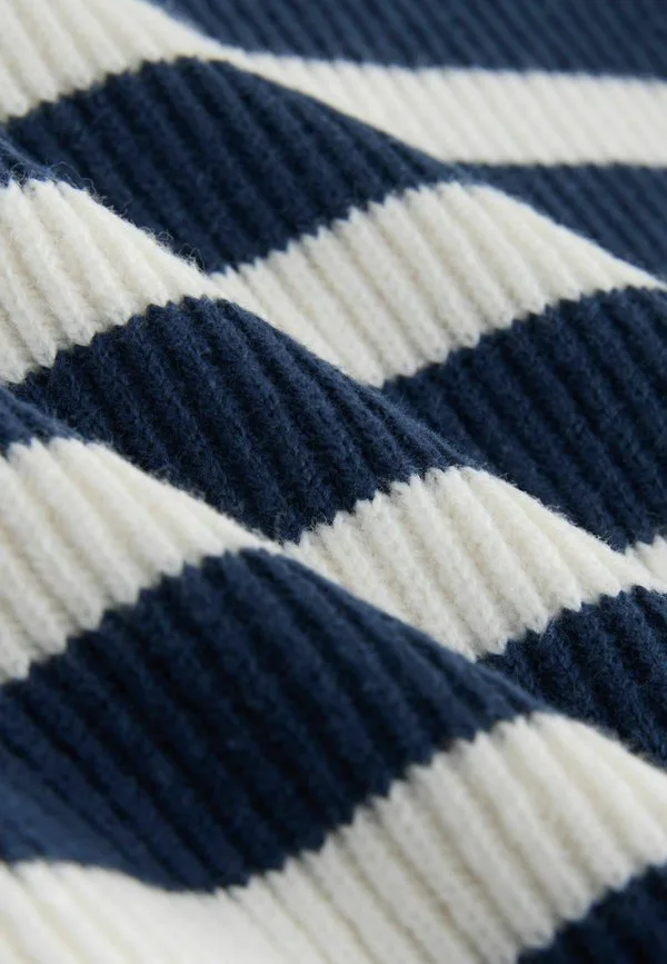 Джемпер с застежкой-молнией на шее Next, Navy Blue Ecru Stripe — фото 2