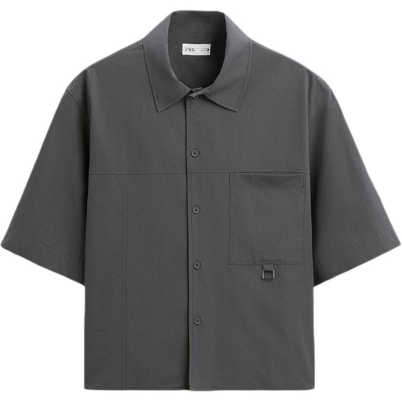 

Рубашка мужская серая Zara, серый