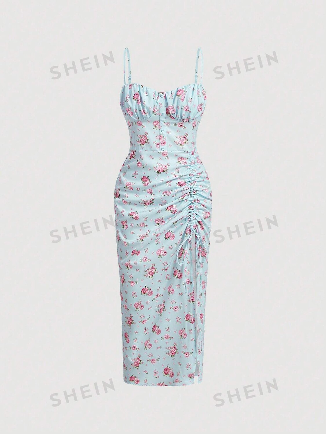 

Платье облегающее женское Shein Mod винтажное, голубой